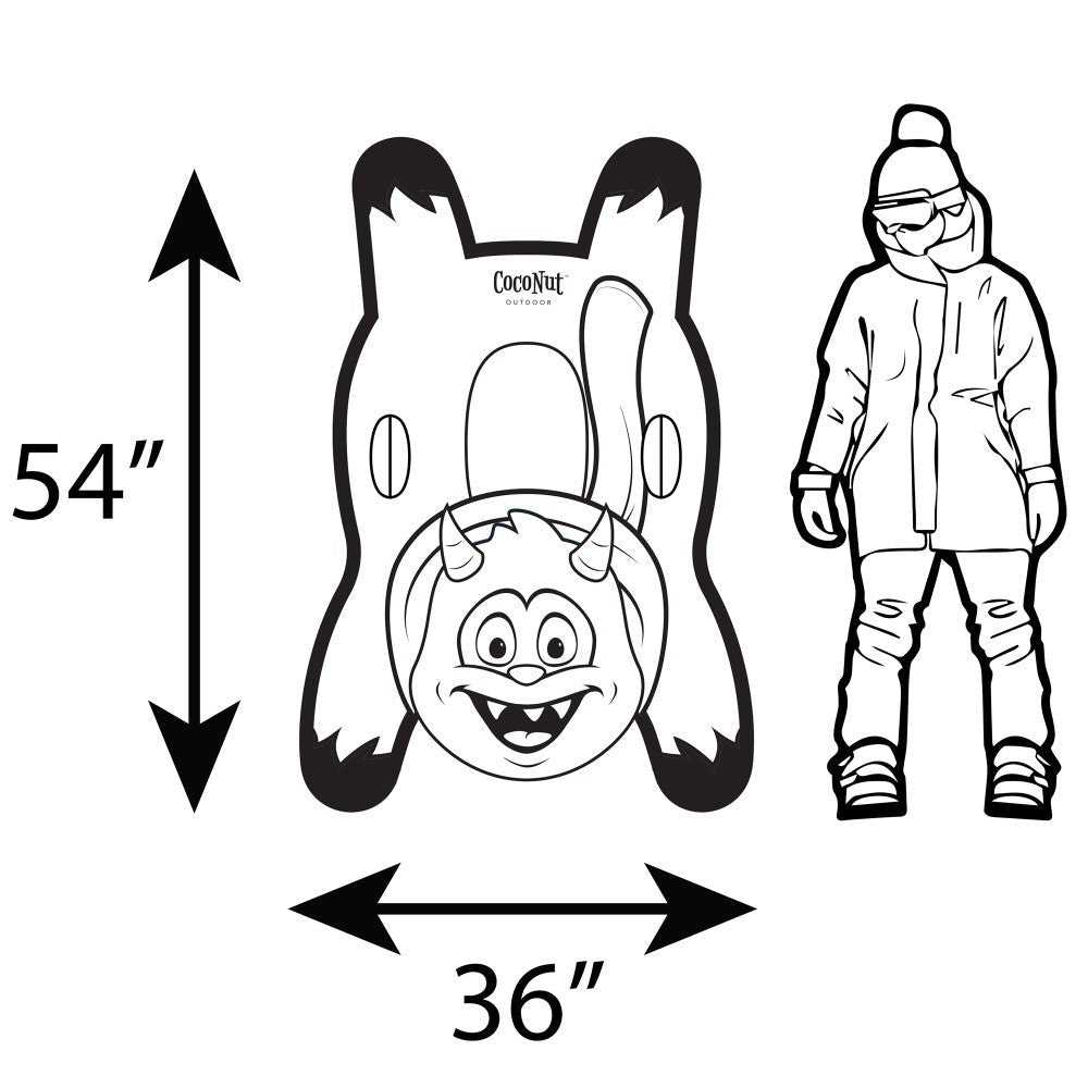 CocoNut Outdoor Yeti Racer Inflatable Snow Sled 54x36 inches