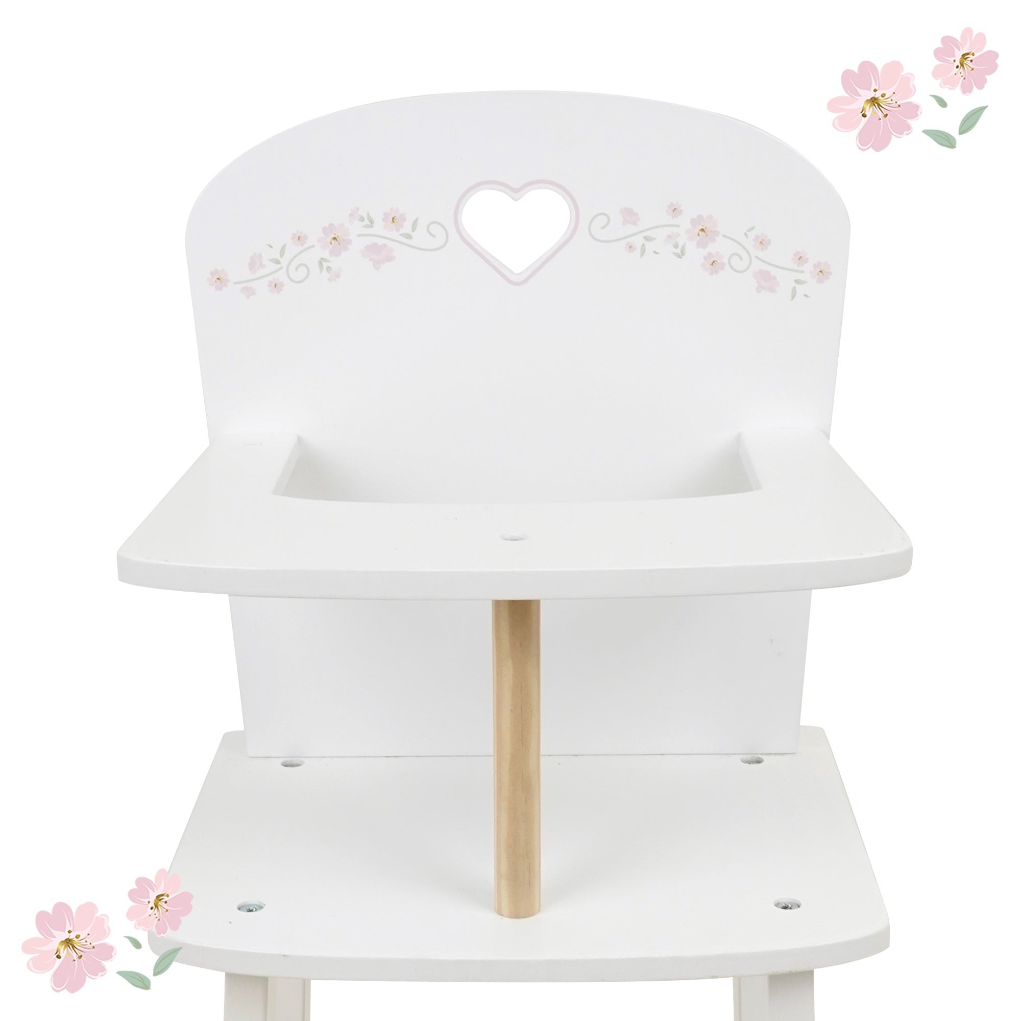 Little Flora Wooden Doll Highchair & Feeding Station