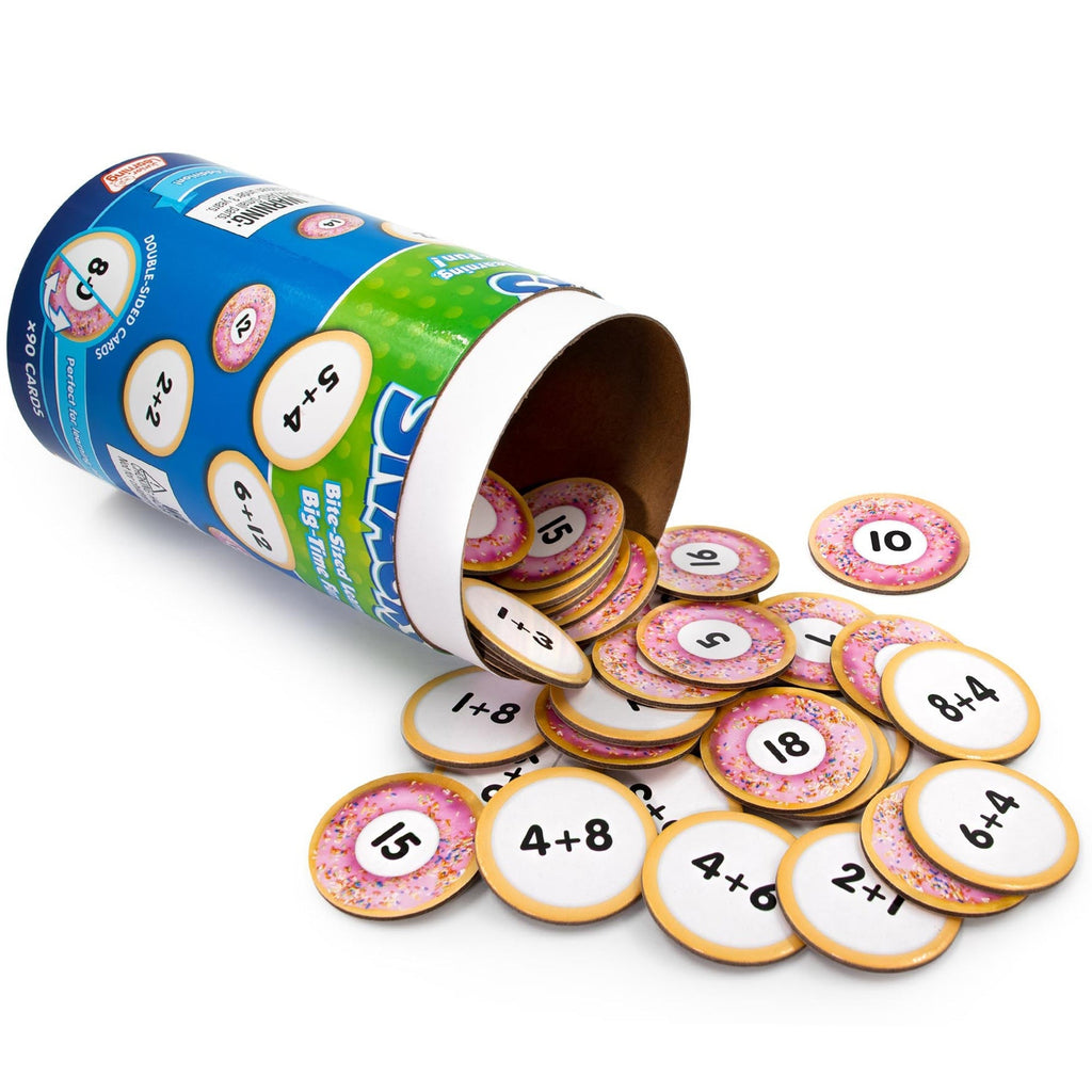 Snacks: Addition Math Learning Card Game With 90 Double-Sided Donut Cards