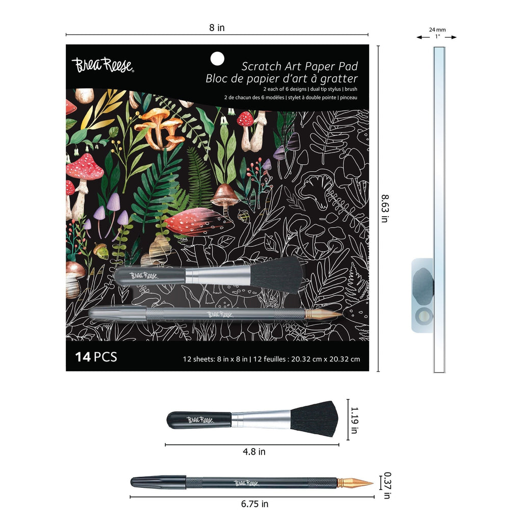 Brea Reese Scratch Art Paper Pad - Nature 12 Designs