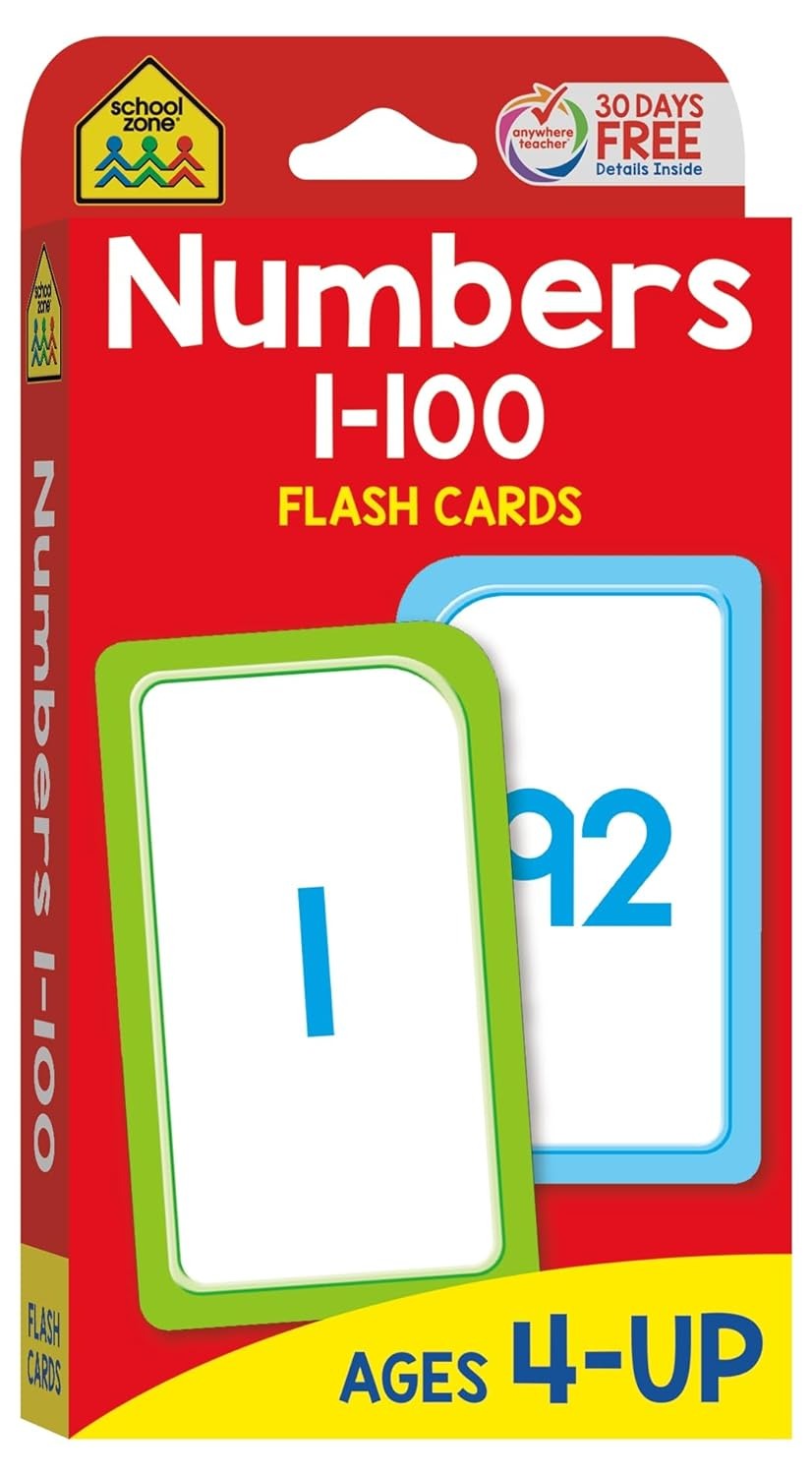 School Zone Numbers 1-100 Counting Flash Cards - Educational Learning Toy