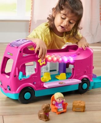 Fisher-Price Little People Barbie Little Dreamcamper RV Playset with Music Lights 2 Figures