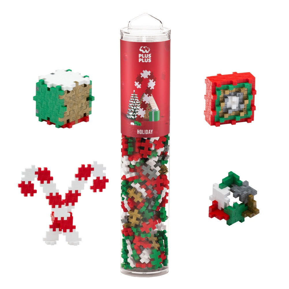 Plus-Plus Open Play Tube - Festive 240-Piece Building Set, Ages 5+