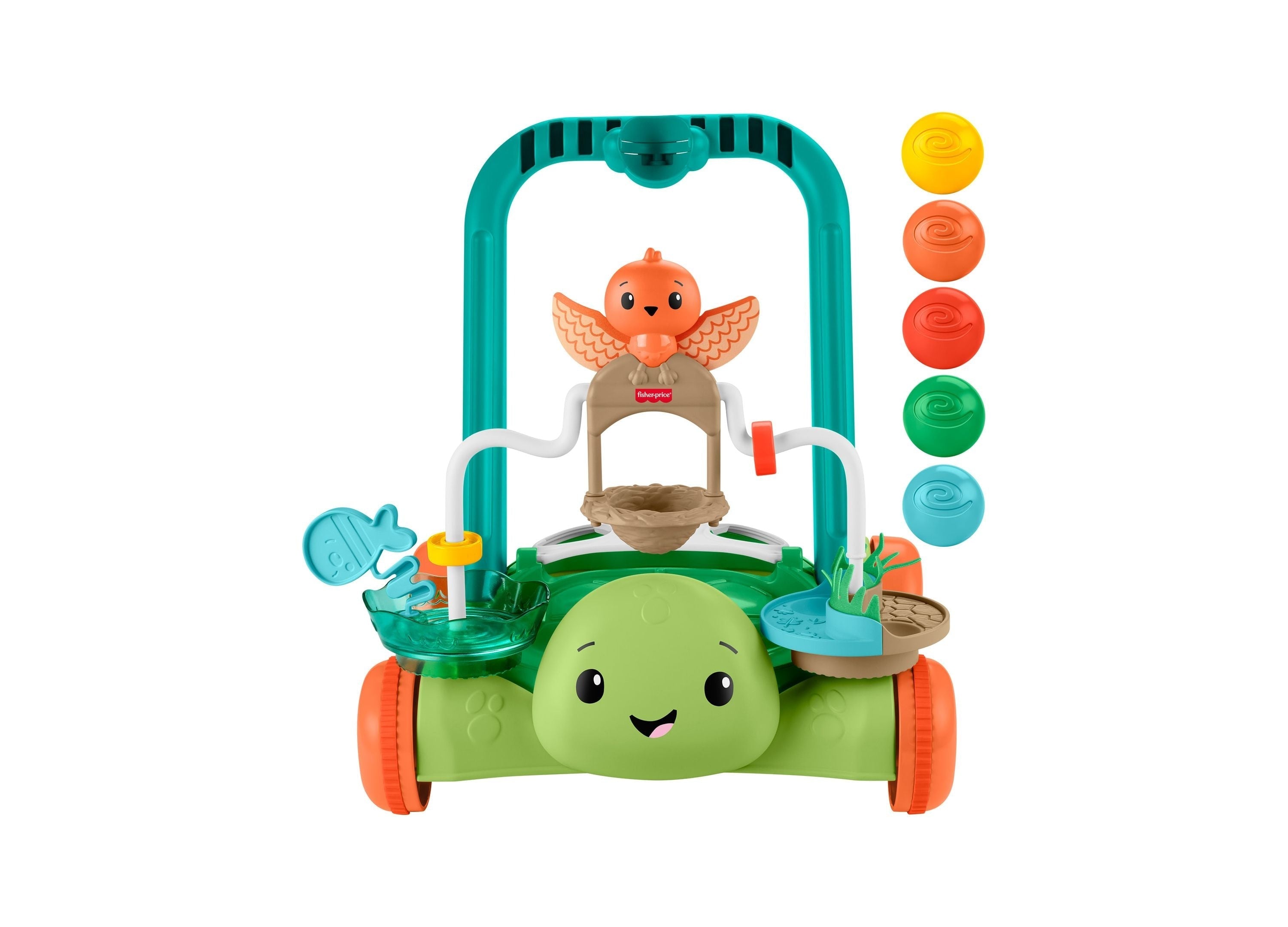 Fisher-Price Moves With You Turtle Walker With 5 Balls Push Toy