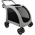 My Duque Chester Pet Stroller With Rain Cover - Dogs Up to 110 lbs, Grey
