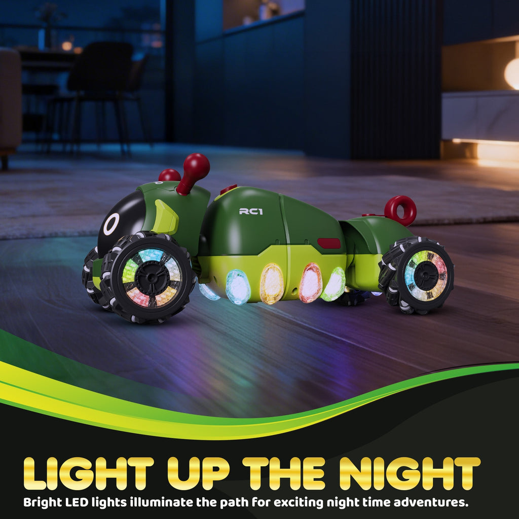 Contixo RC1 Mech Stunt RC Caterpillar Car with 2.4GHz Remote, 360° Spins, LED & Mist Spray