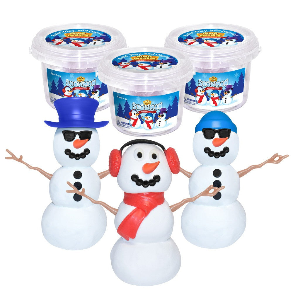Build Buddiez Snowman Foam Craft Kit 3-Pack – Create, Play, Display for Kids 5+