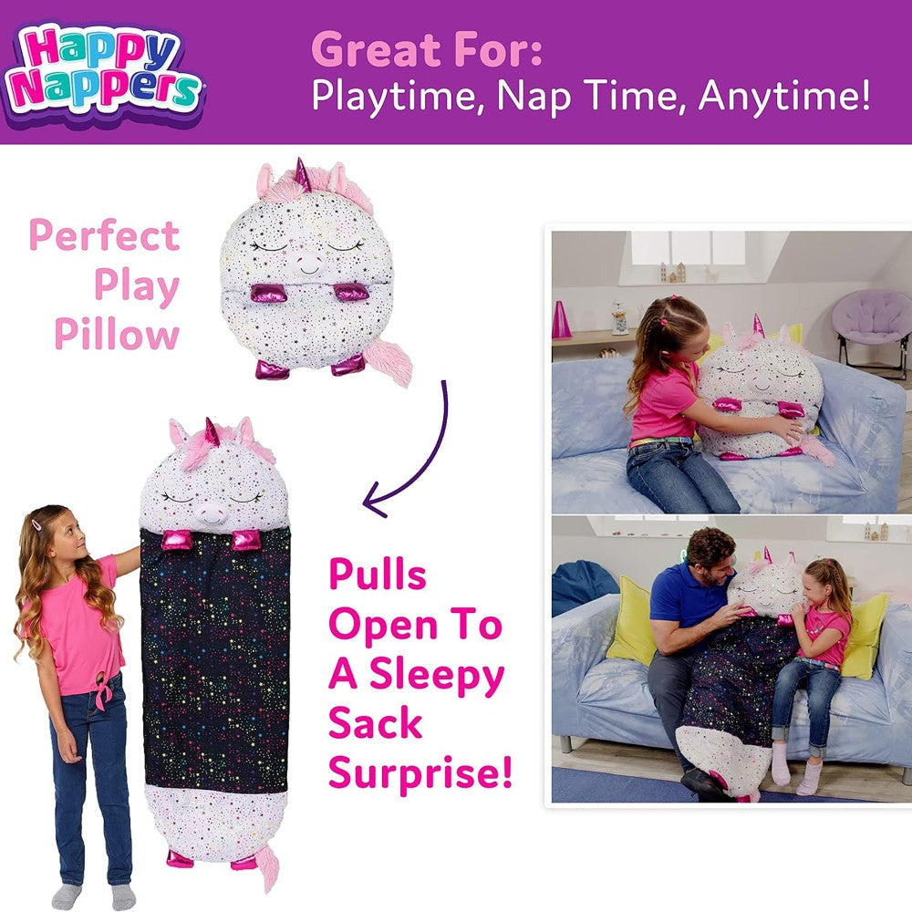 Happy Nappers Shimmer Unicorn Large 66 inch Pillow & Sleepy Sack - Kids 7+