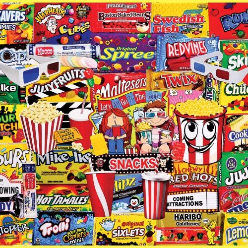 White Mountain Movie Snacks Collage Jigsaw Puzzle - 1000 pc