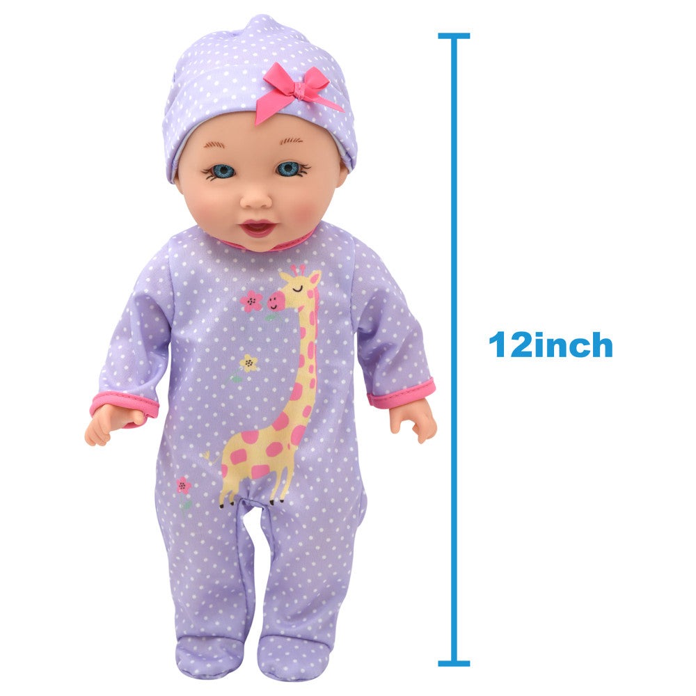 Little Darlings 12-inch Talking Playtime Doll - Purple and Pink with Giraffe Accents