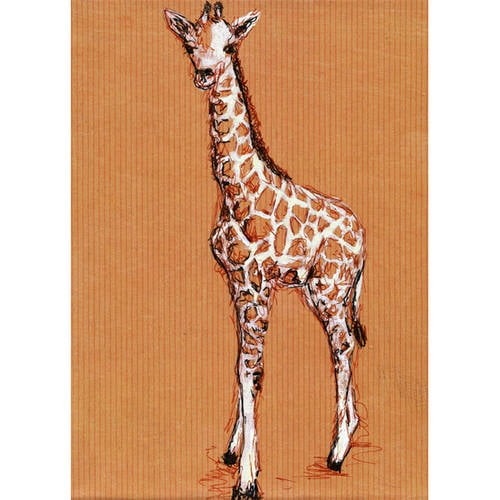 Oopsy Daisys Giraffe Baby Canvas Wall Art - Playful Nursery Decor