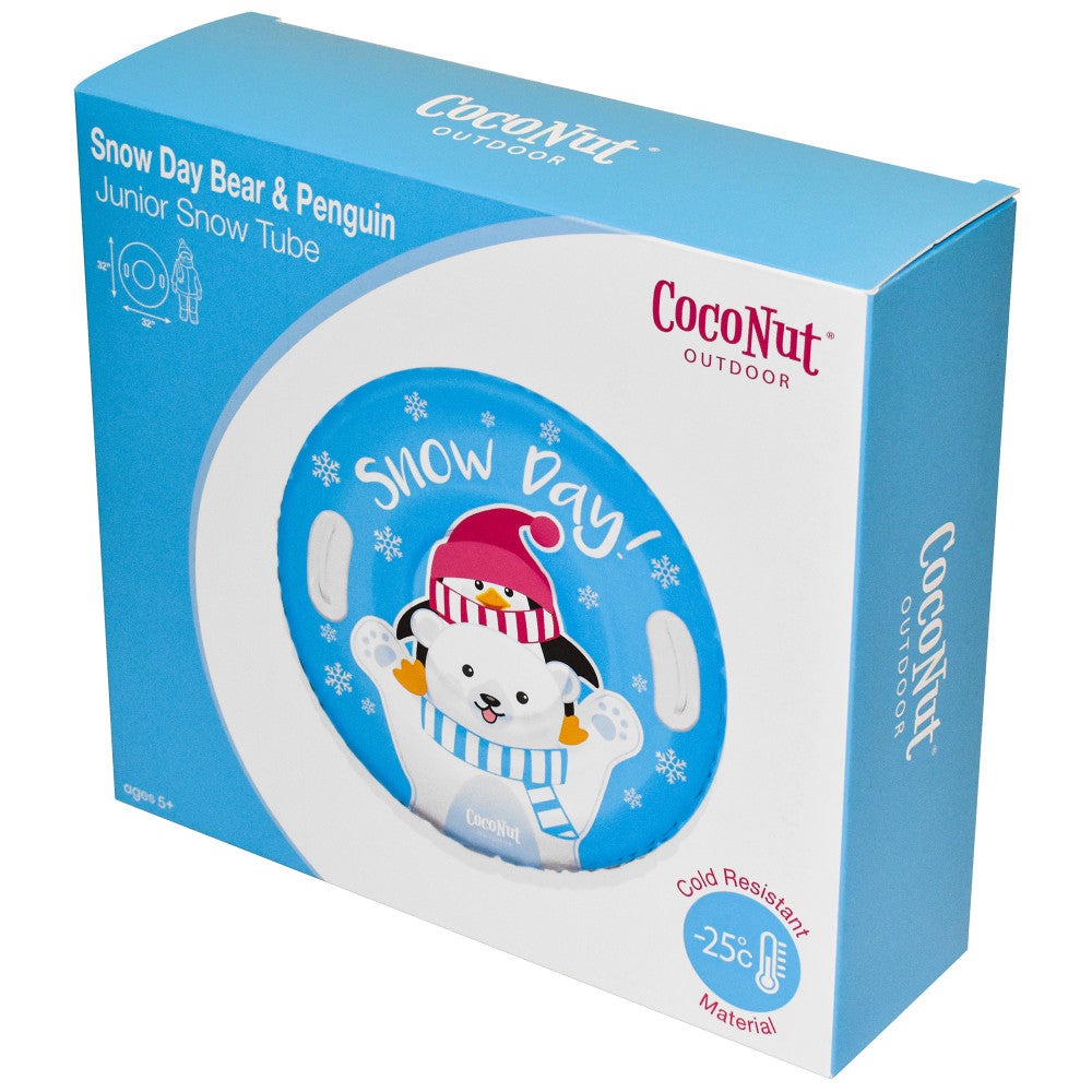 CocoNut Outdoor Inflatable Snow Day Bear & Penguin 32" Junior Snow Tube
