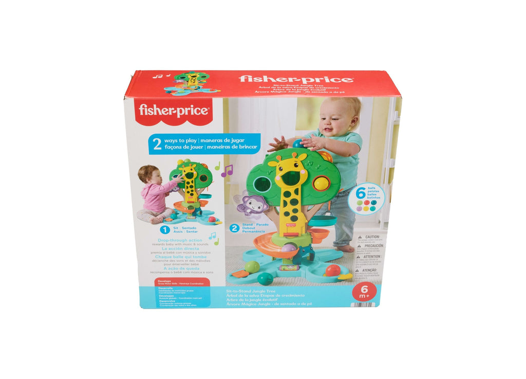 Fisher-Price Jungle Tree Musical 6-Ball Drop Sit-To-Stand Activity Center