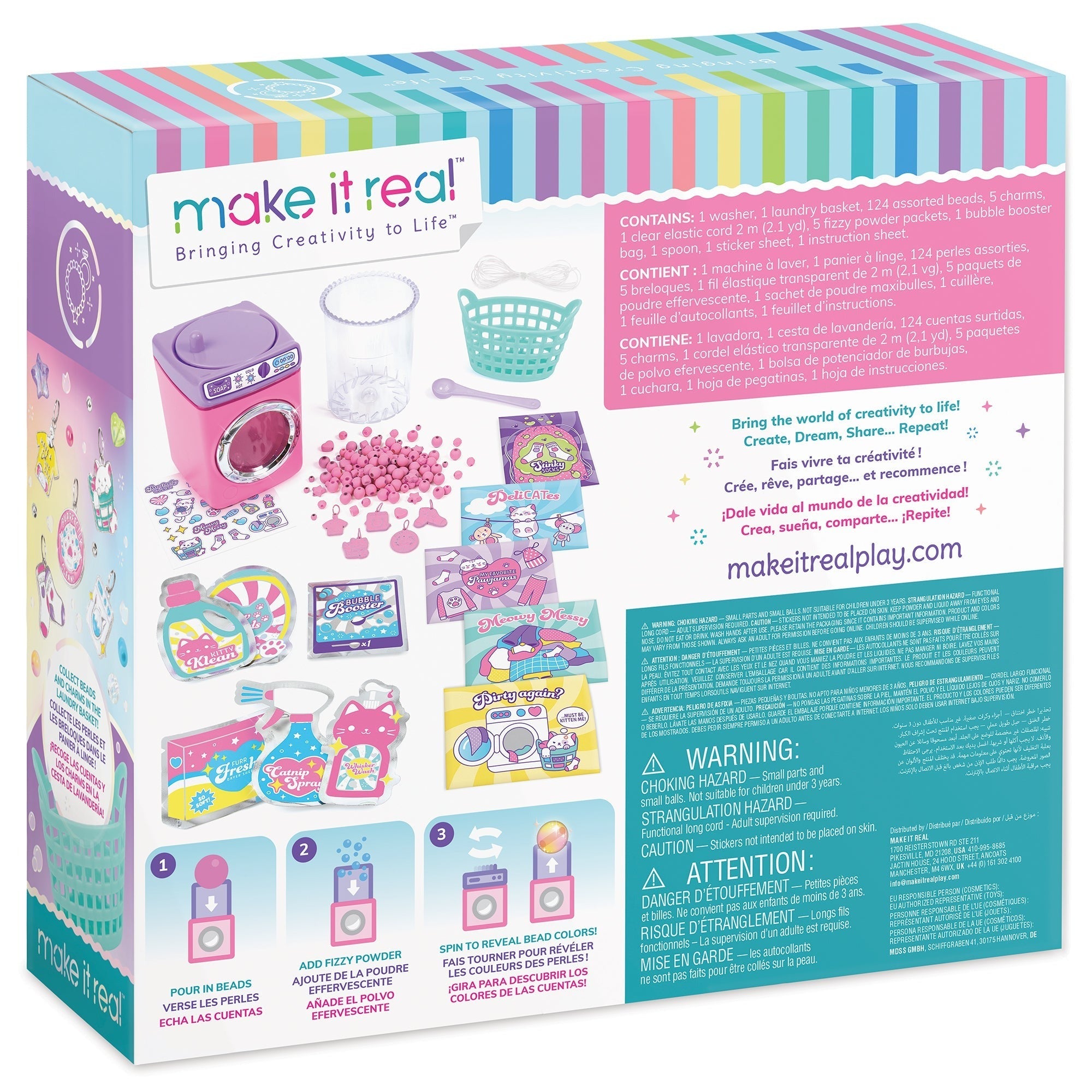 MIR Magical Cat Bead Washing Bracelet Kit - Pink & Purple