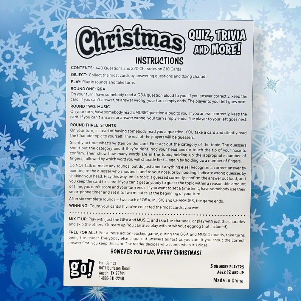 Go! Games Ultimate Christmas Trivia & More Game