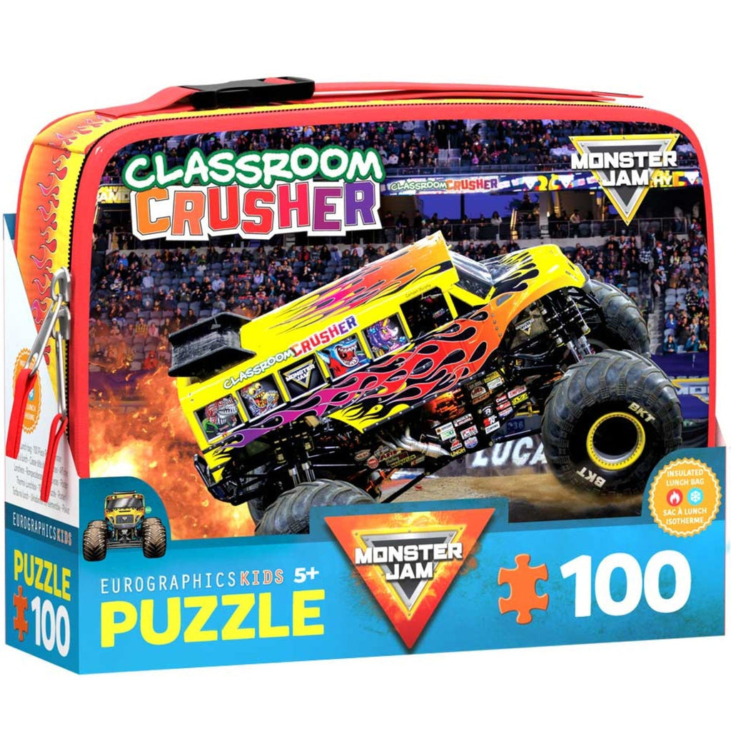 Eurographics Monster Jam Classroom Crusher 100-Piece Puzzle & Lunch Bag