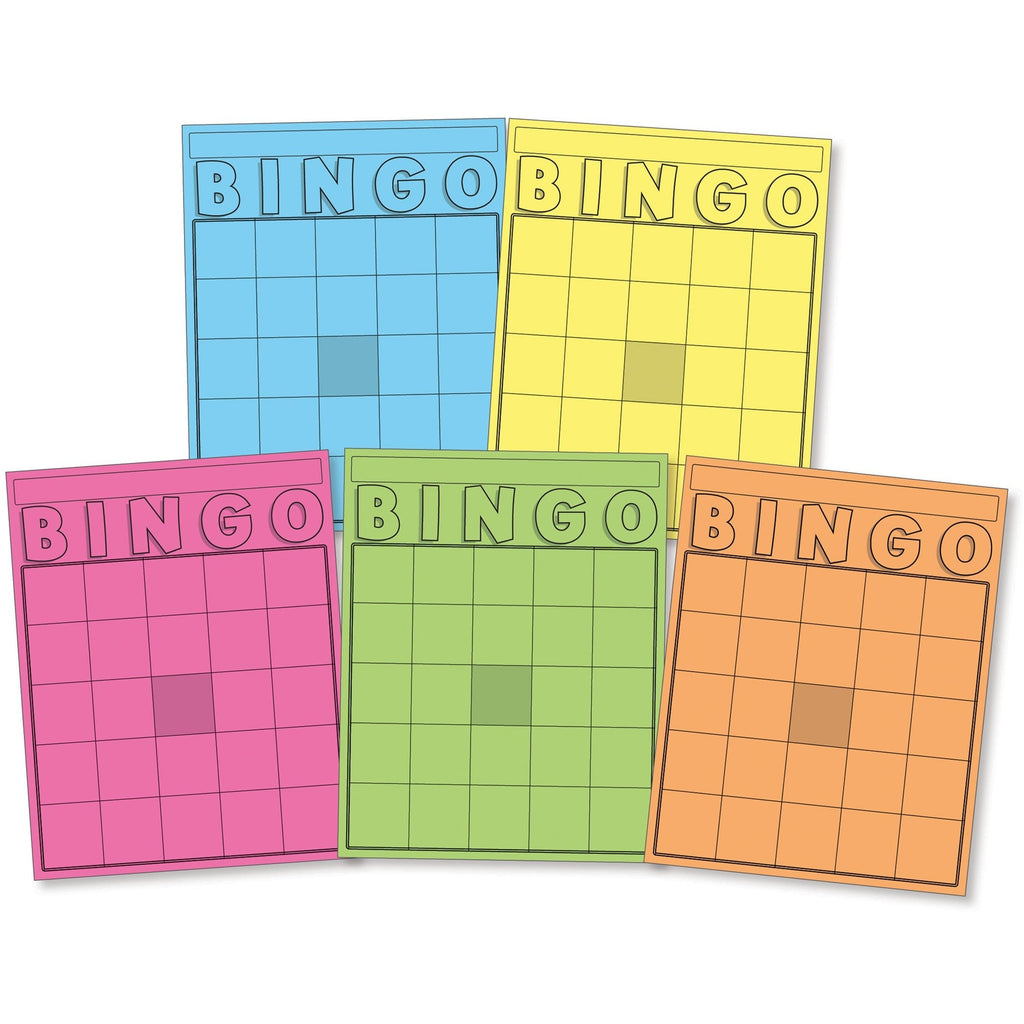 Hygloss Colorful Bingo Blast Cards & Chips Set - 1000 Chips, 50 Cards