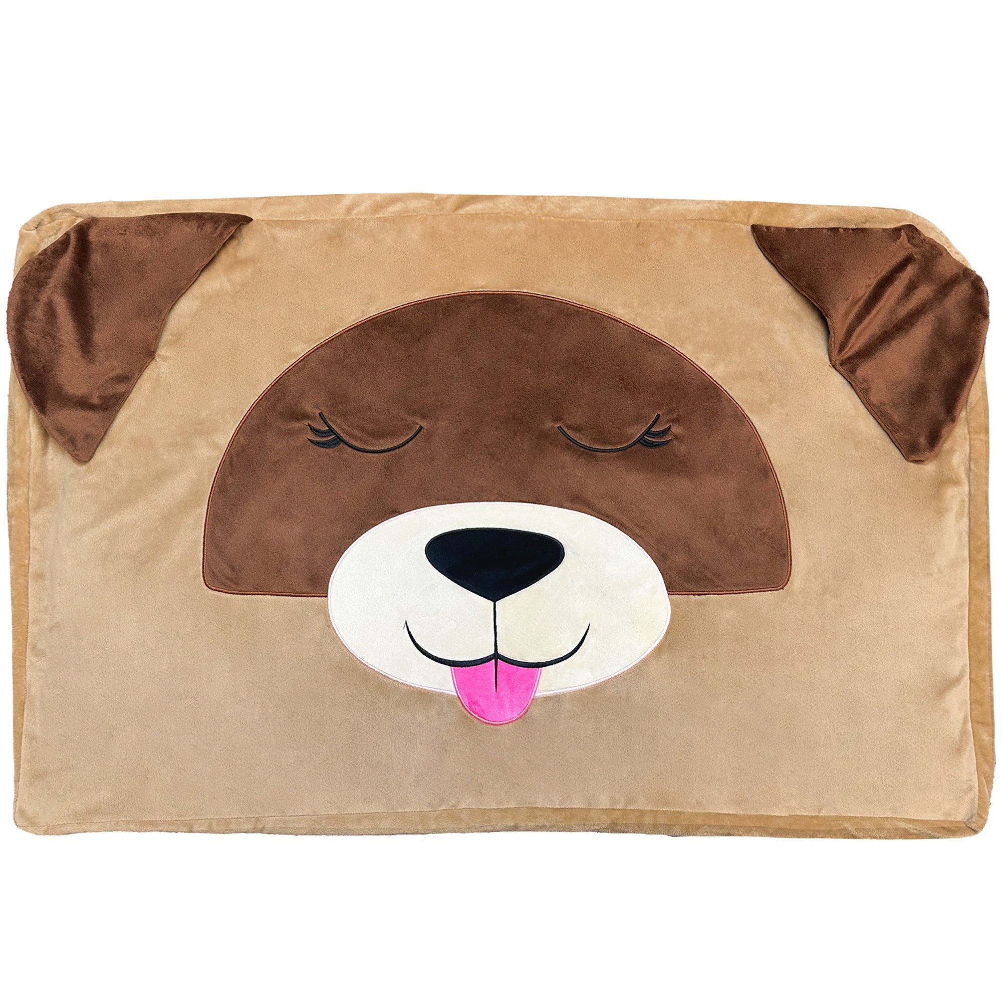 Happy Nappers Pet Bed In A Box Slipcover, Logan The Tan Dog, Small 24x18-Inch