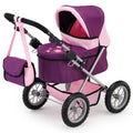 Bayer Design Purple & Pink Trendy Doll Pram with Bag