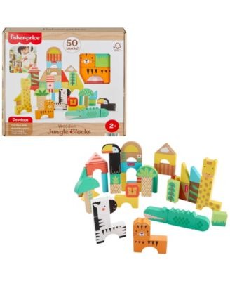 Fisher Price Jungle Adventure 50-Piece Wooden Block Set