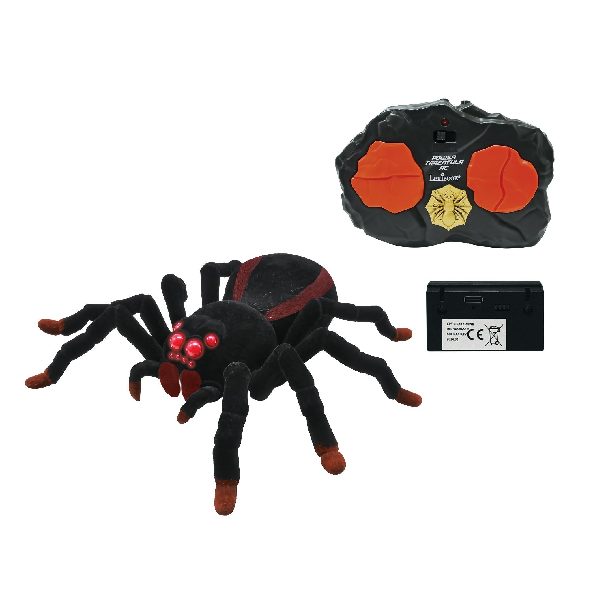 Lexibook Realistic Tarantula - Remote Controlled Spider with Light Effects - Black