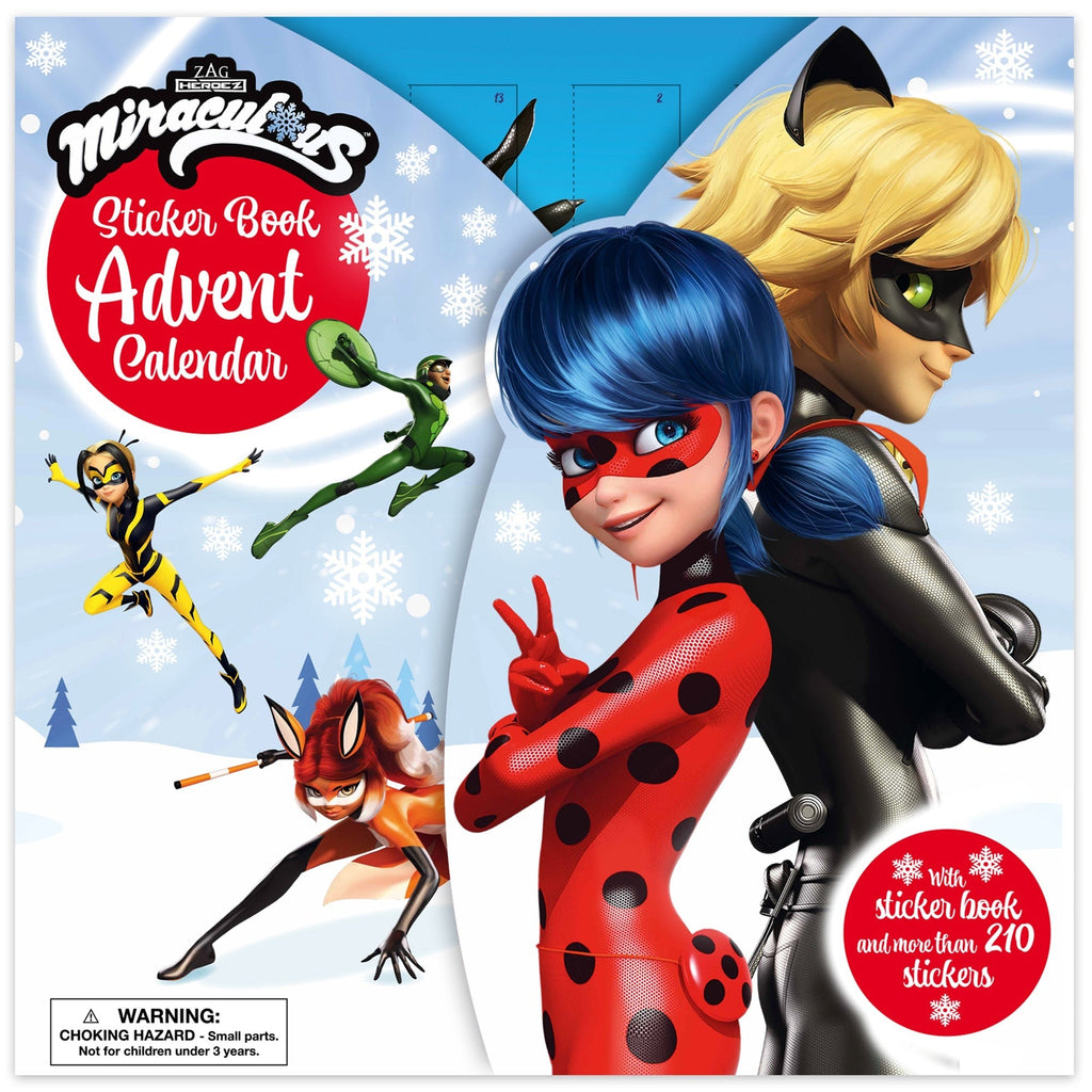 Miraculous Sticker Book Advent Calendar, 24-Door Stand, 210+ Stickers