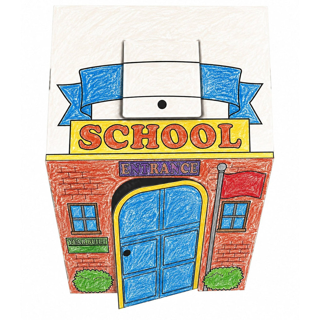 Easy Playhouse School - Decorate & Personalize Cardboard Fort