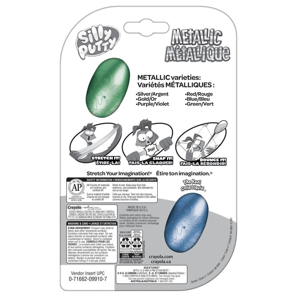 Crayola Silly Putty Metallic Eggs - Assorted Colors, 8 Pack