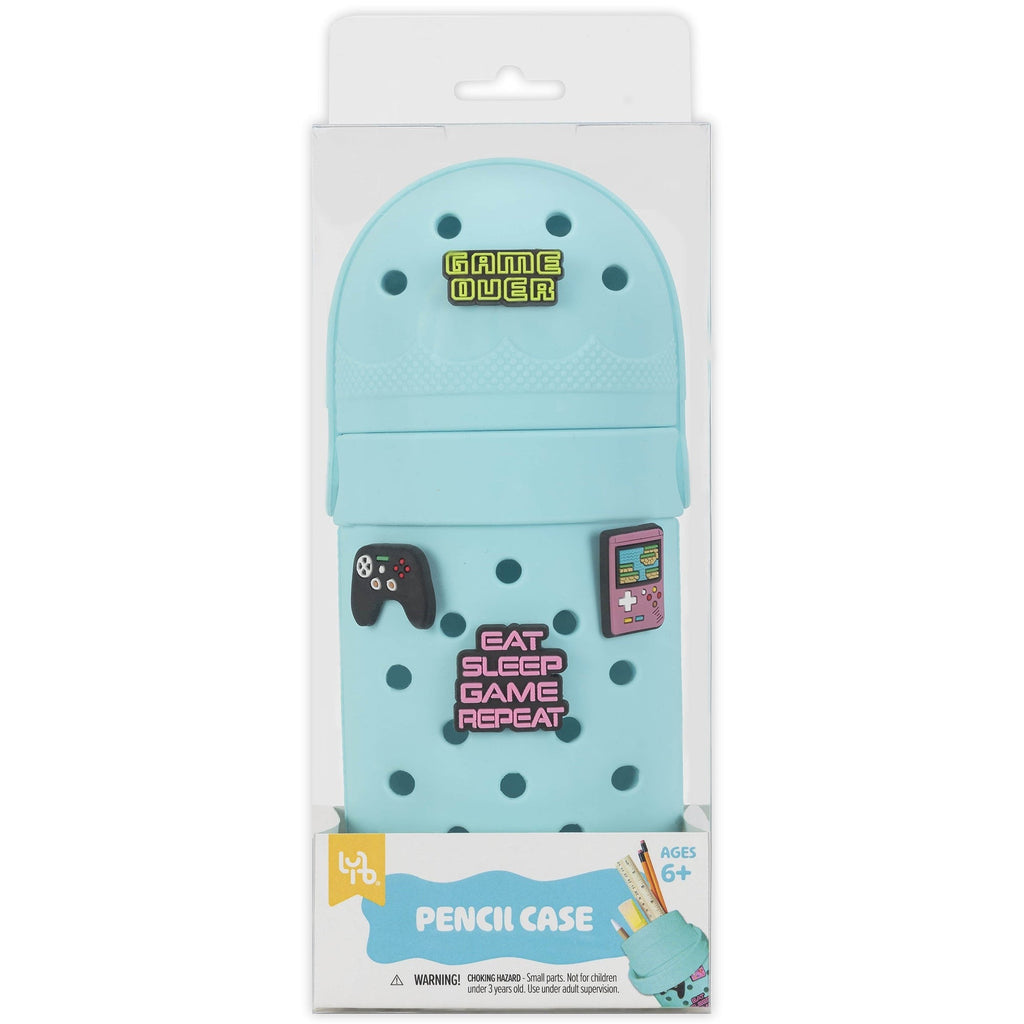 Charm Gaming Pencil Case With Removable Charms - Teal Silicone