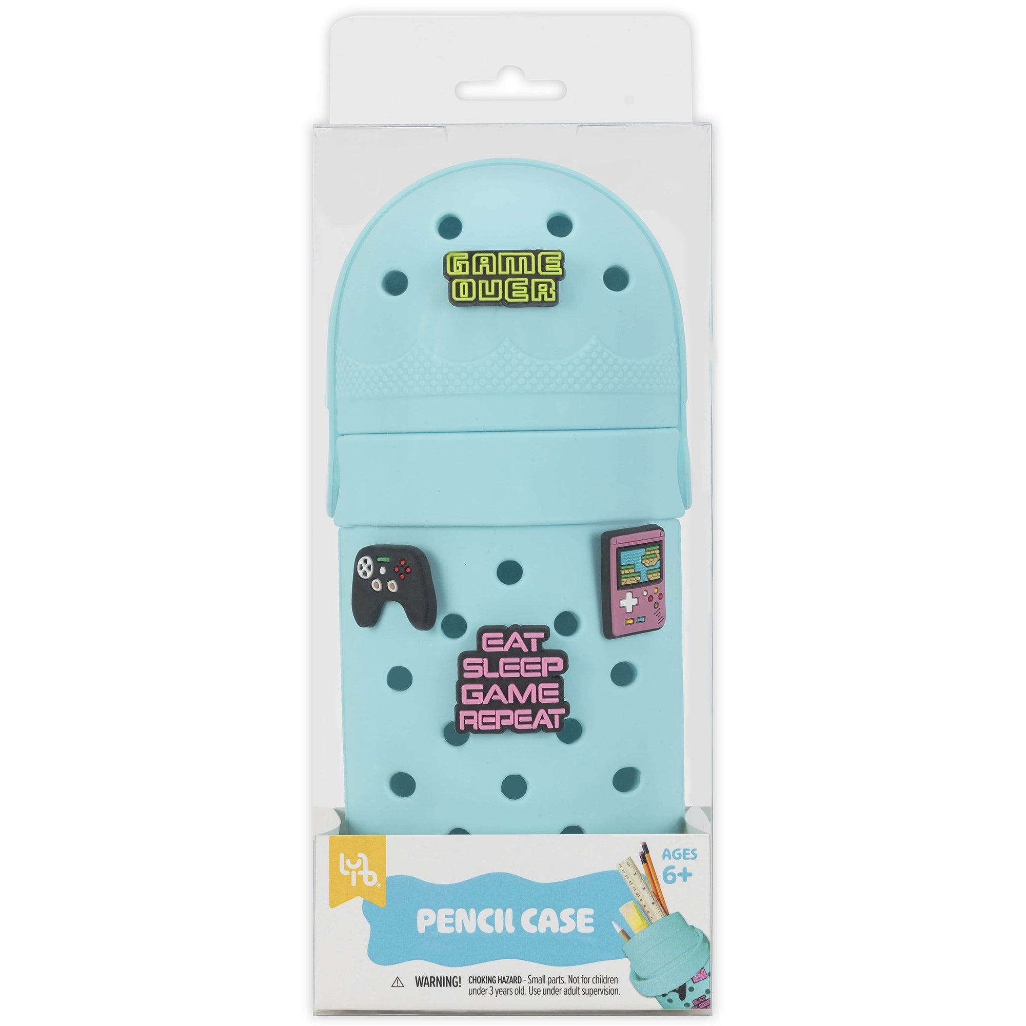 Charm Gaming Pencil Case With Removable Charms - Teal Silicone