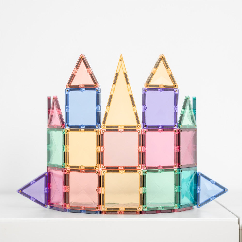Connetix Pastel Mini Pack Magnetic Tiles, Creative Building Set - 32 Pieces