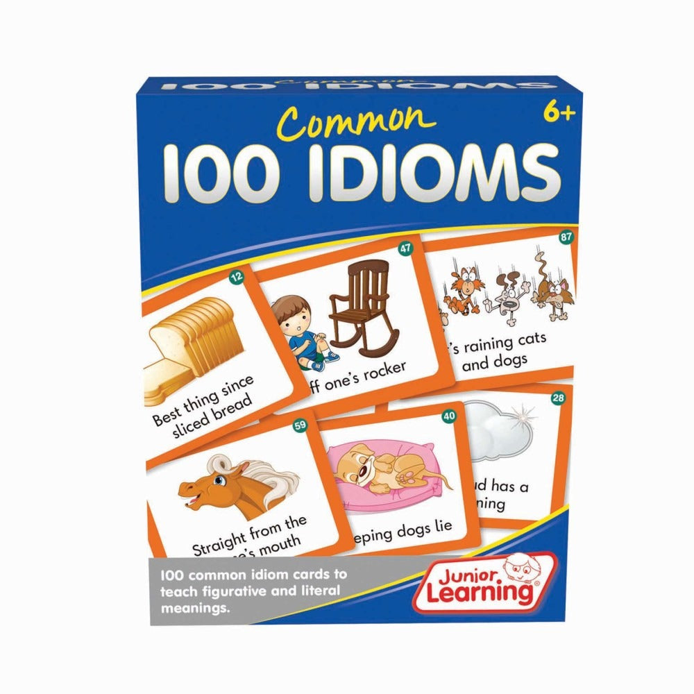 Junior Learning 100 Common Idioms Educational Activity Cards Set
