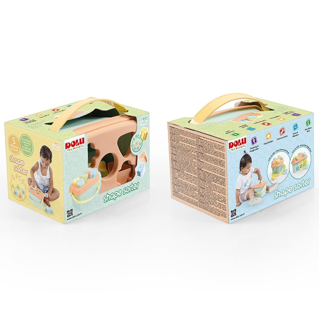 Dolu Shape Sorter Bucket 7-Piece Sort & Play Toy With Carry Tote