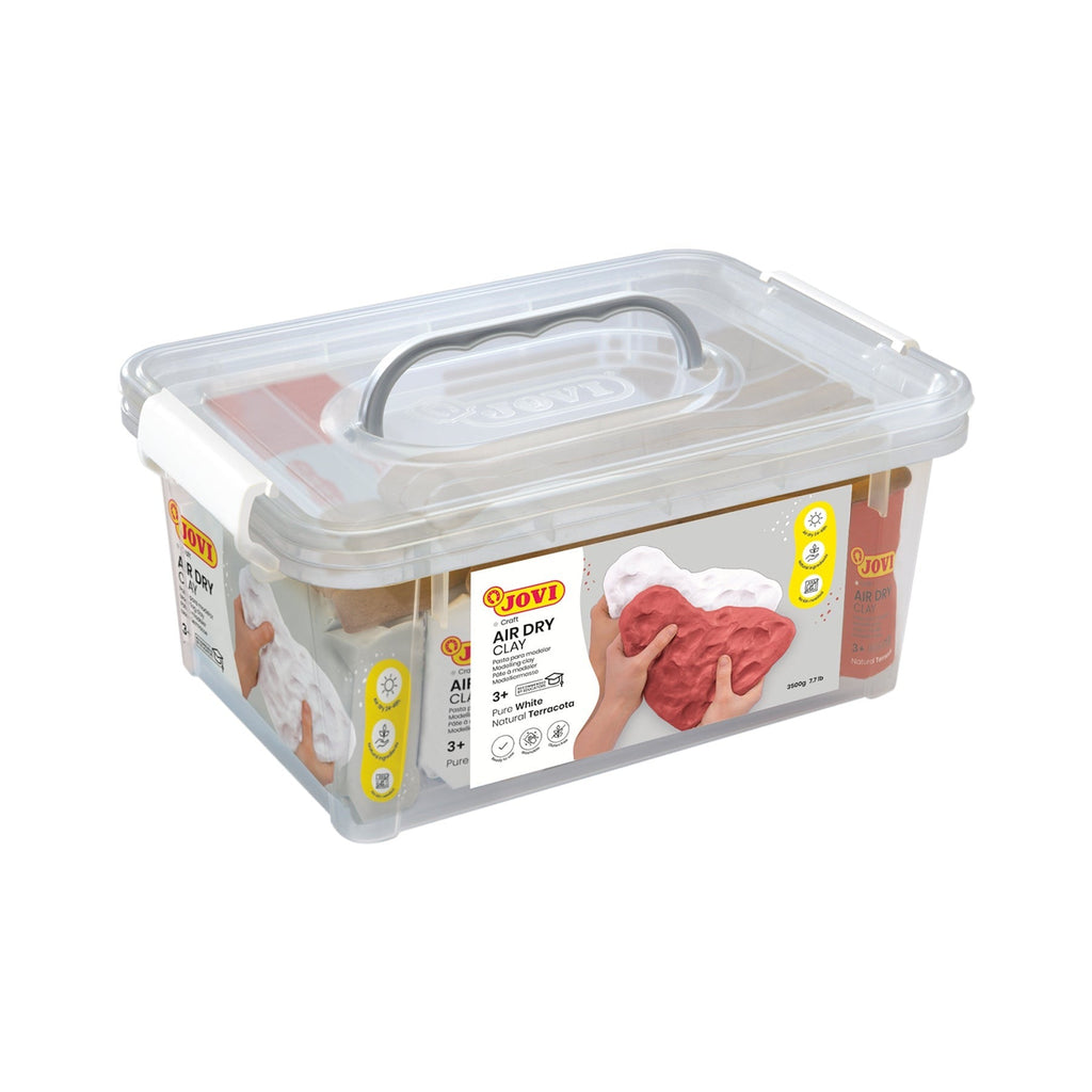 JOVI Air Dry Clay School Pack - 7 Bars, 1.1 Lb Each & 20 Spatulas, Assorted Colors