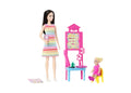 Barbie Teacher Doll Set with Blonde Fashion Doll, Toddler Student & Classroom Accessories