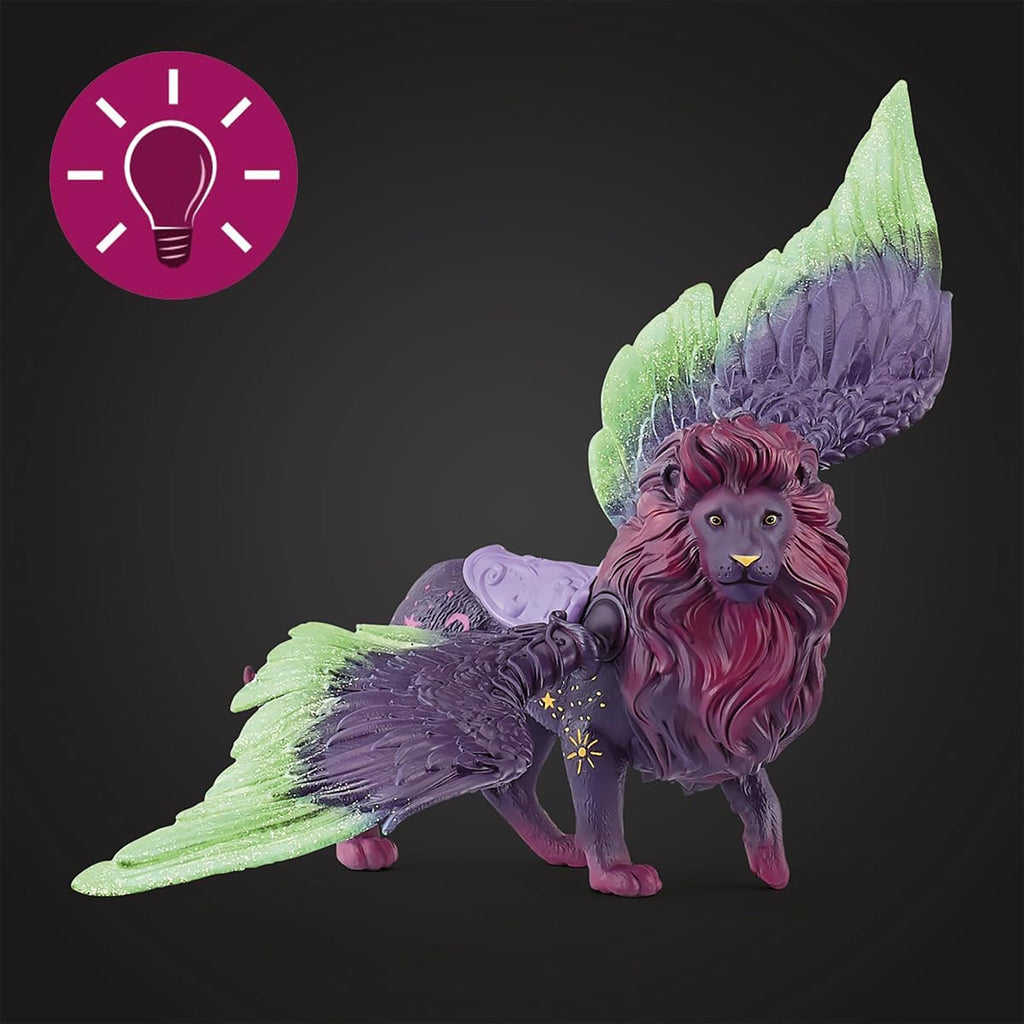 Schleich Bayala Moon Lion 10-Inch Glitter Figurine With Glow-In-The-Dark Moveable Wings
