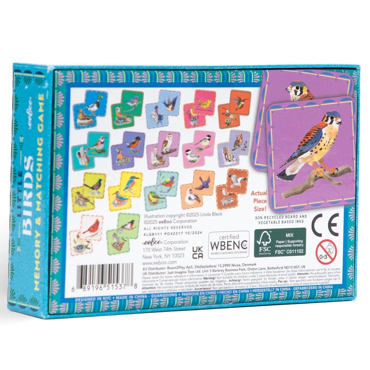 eeBoo Little Birds Memory Matching Game - 18 Illustrated Pairs