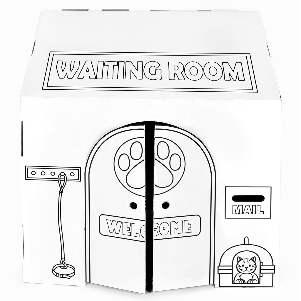 Easy Playhouse Animal Hospital DIY Cardboard Craft Playhouse
