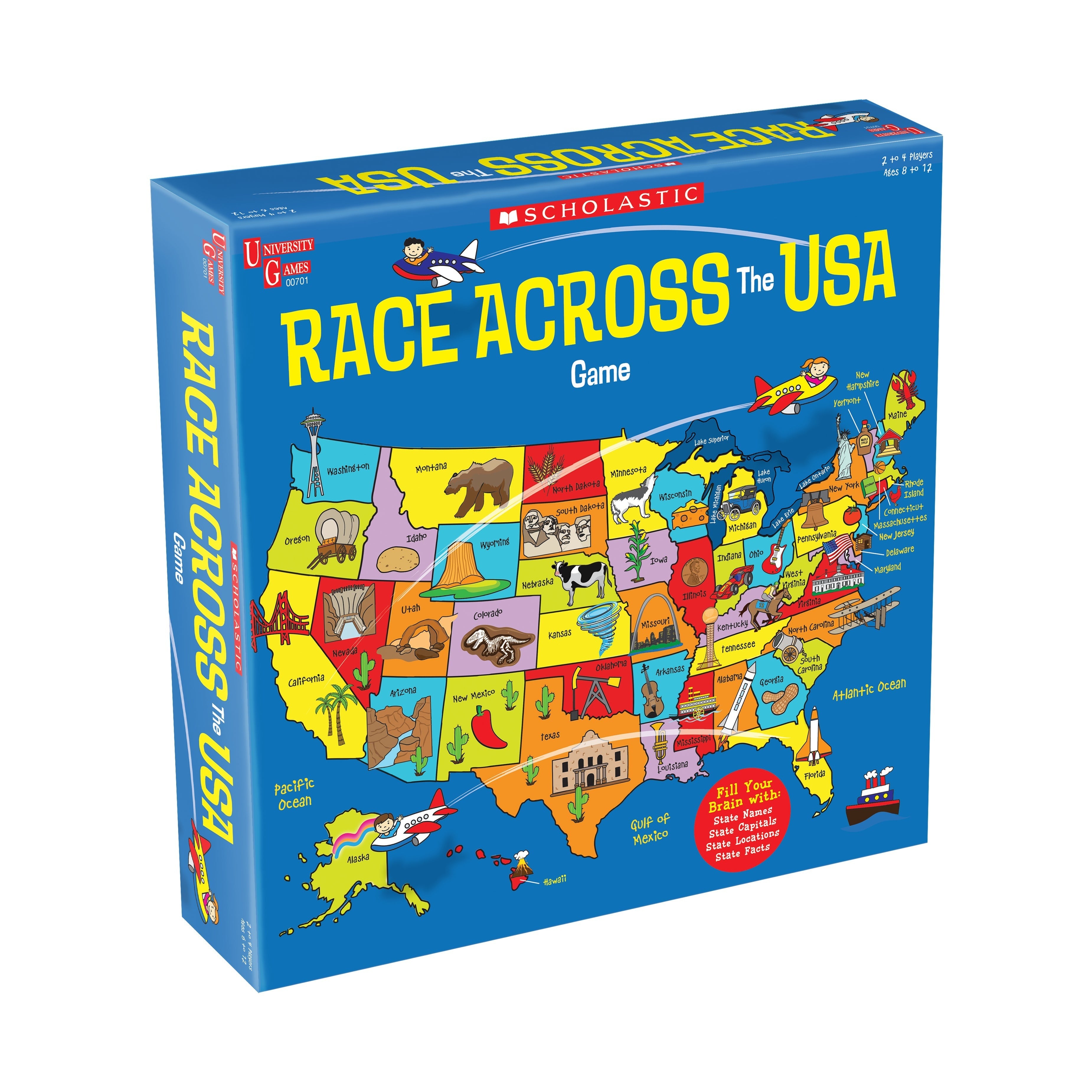 Scholastic Race Across The USA Geography Board Game