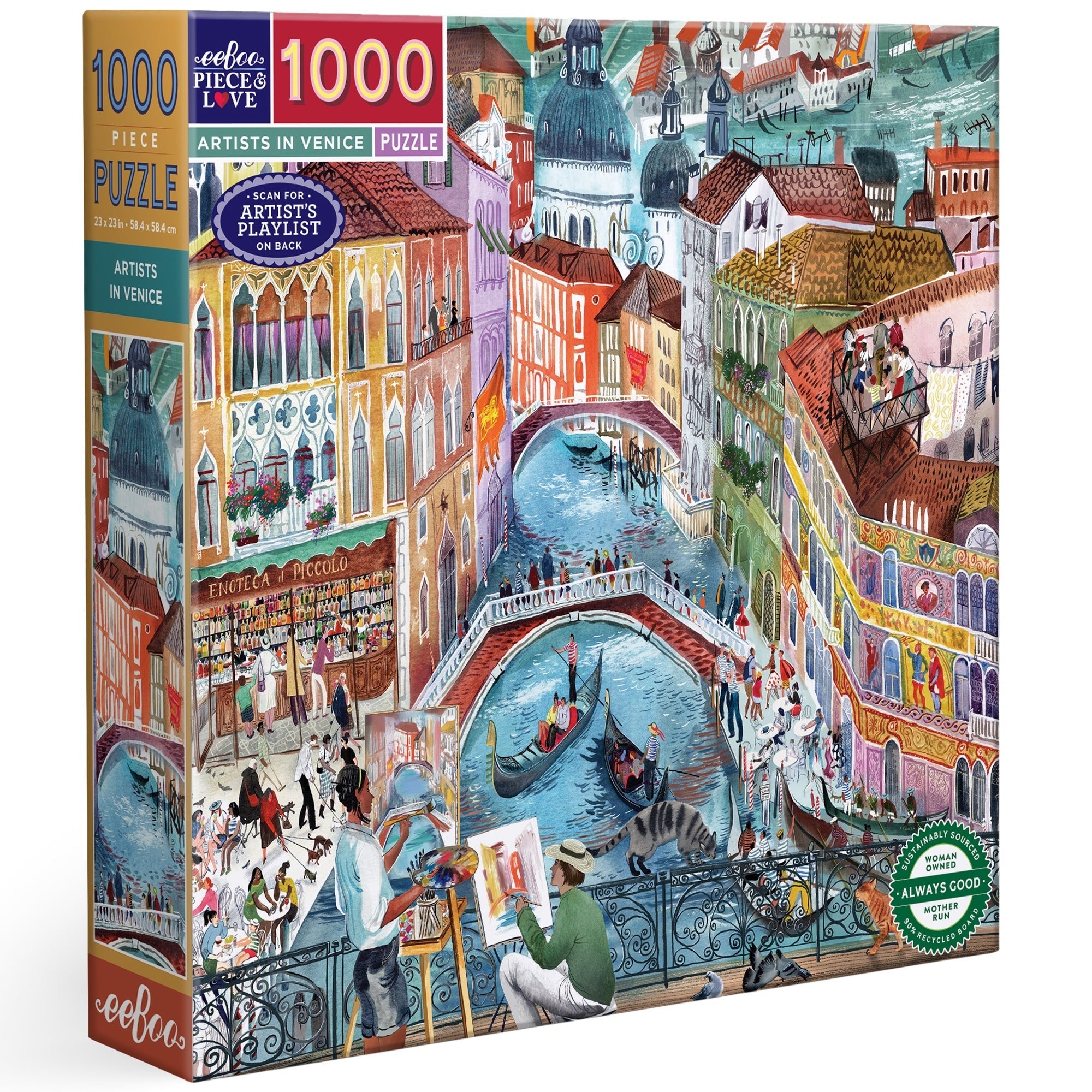 eeBoo Piece & Love Artists in Venice 1000-Piece Puzzle