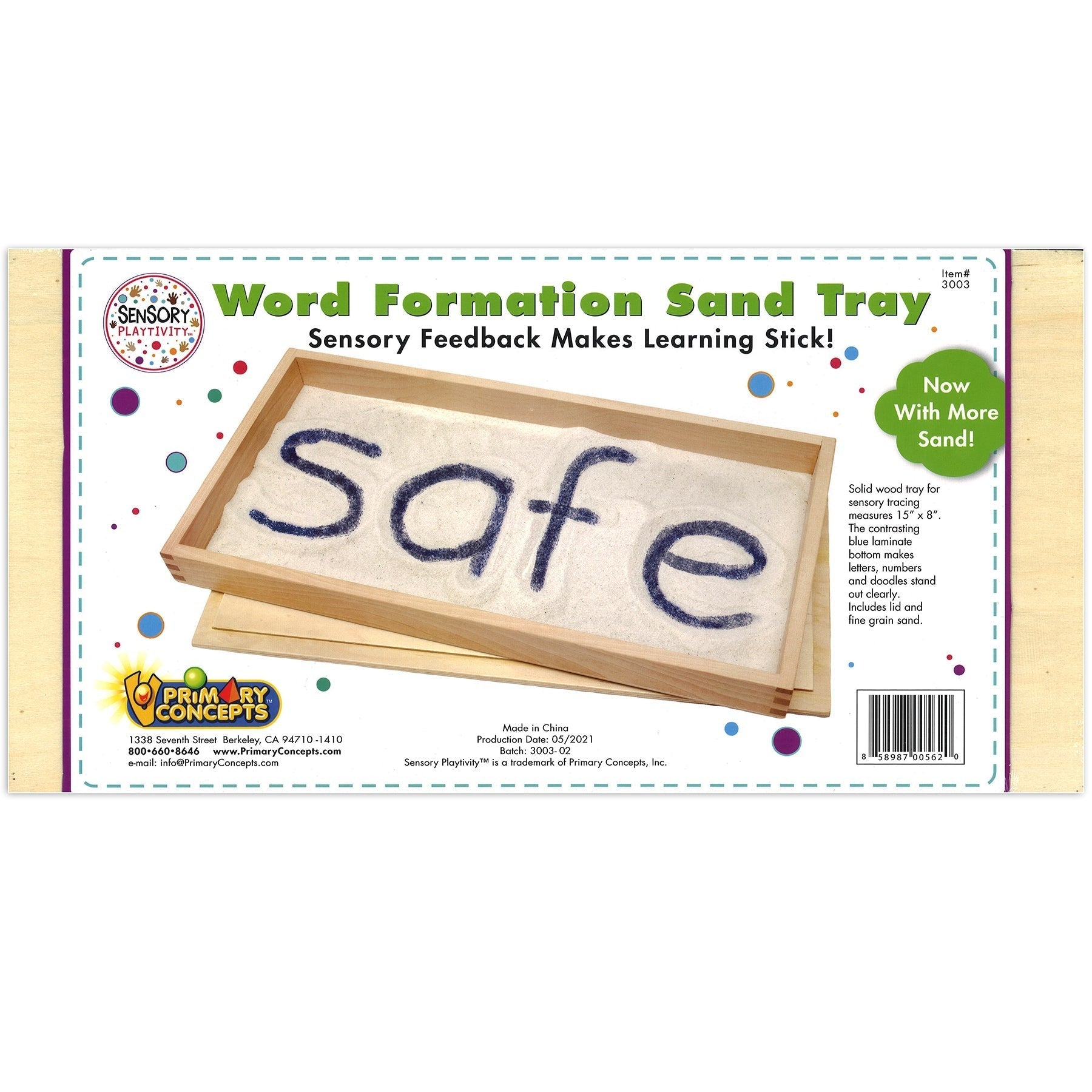 Primary Concepts Word Formation Sand Tray - Sensory Learning Tool - 15" x 8"