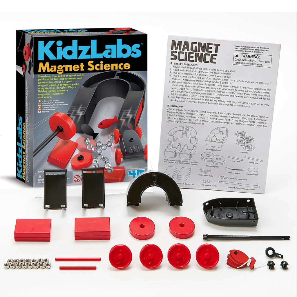 4M KidzLabs Magnet Science 10 Experiments STEM Kit