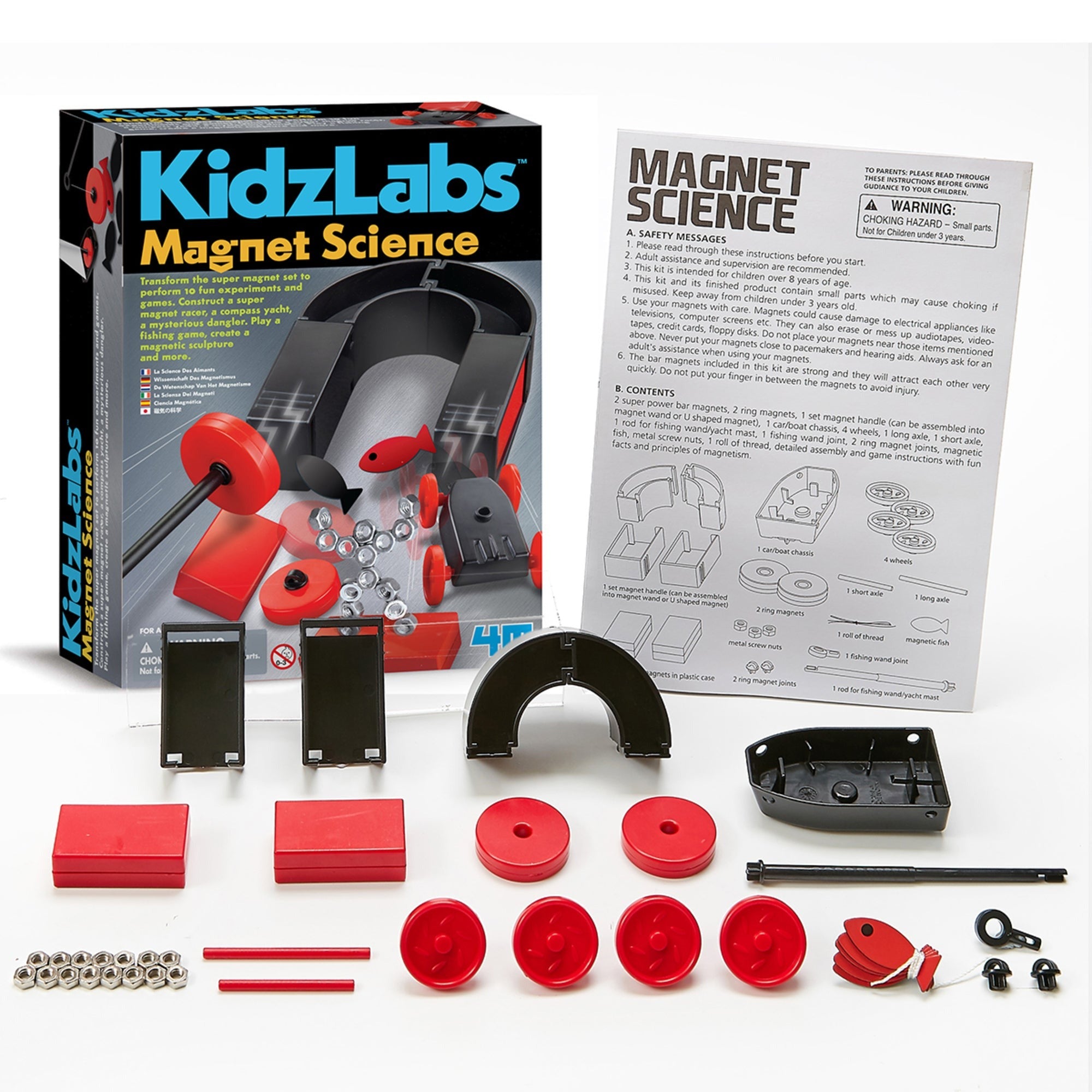 4M KidzLabs Magnet Science 10 Experiments STEM Kit