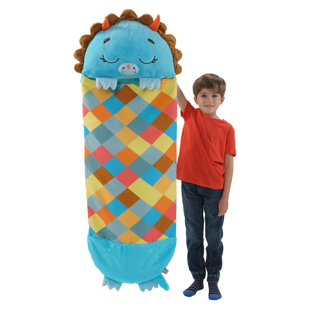 Happy Nappers Blue Triceratops Pillow & Sleepy Sack - 66 inch Large