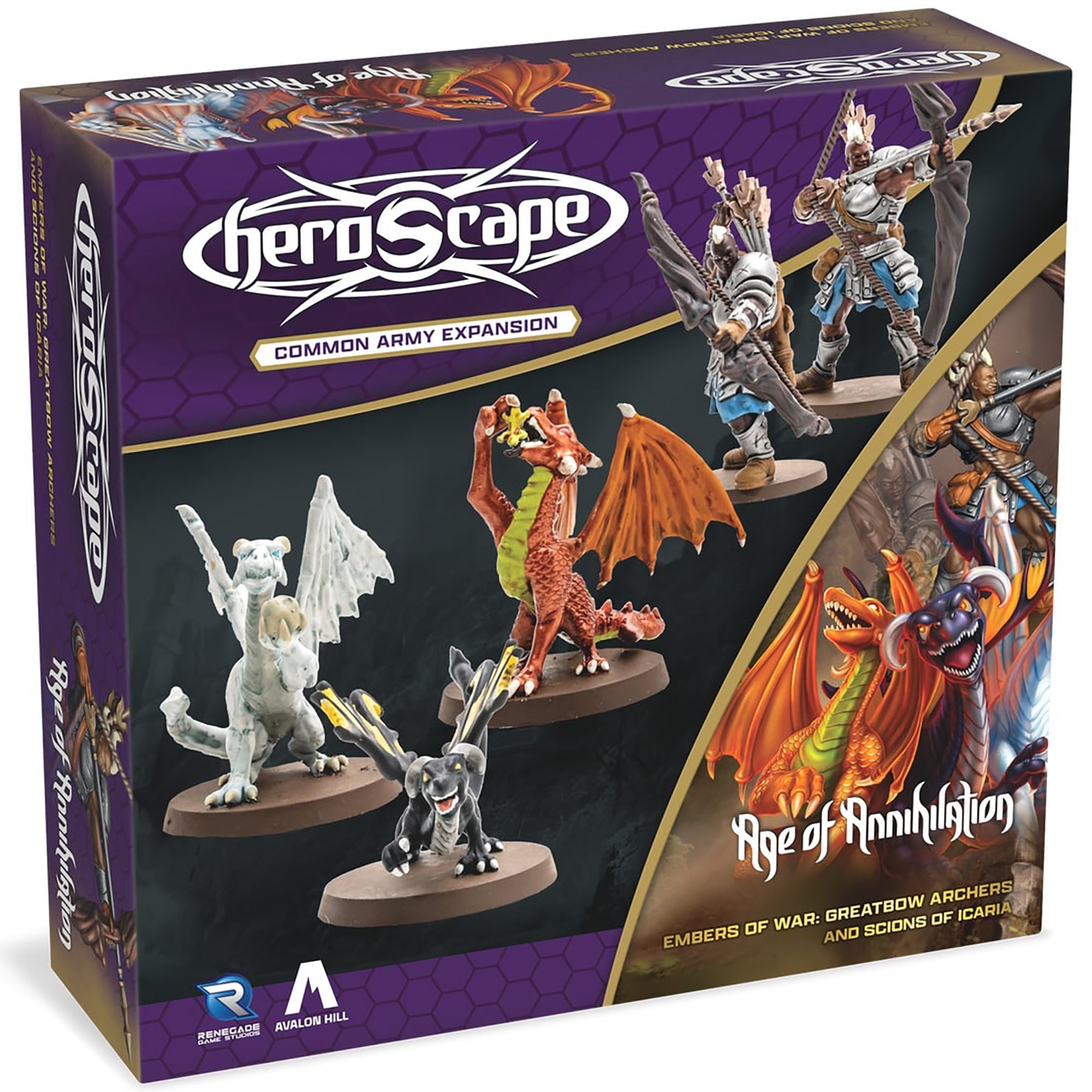 Heroscape Greatbow Archers & Scions Of Icaria Army Expansion - 5 Assembled Unpainted Miniatures