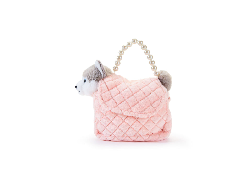 Geoffrey's Toy Box Fancy Pets 6" Plush Husky with Quilted Purse