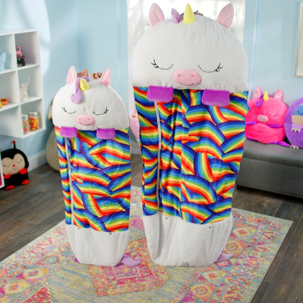 Happy Nappers White Unicorn 54 inch Pillow & Sleepy Sack - Kids 3+