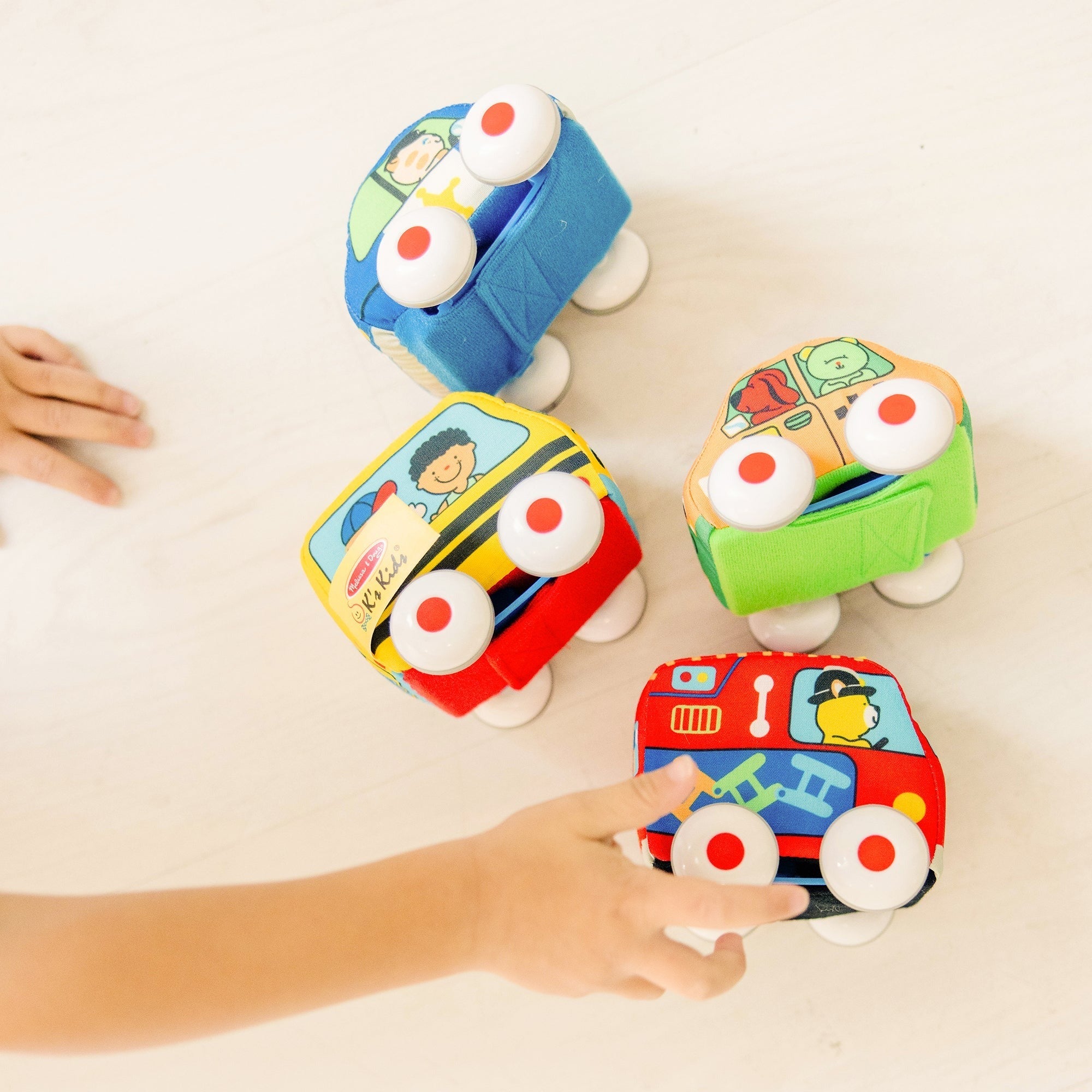 Melissa & Doug K's Kids Pull-Back Vehicle Set - 4 Soft Vehicles