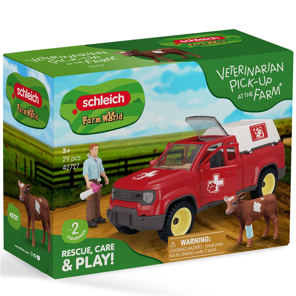 Schleich Farm World Veterinarian Pick-Up Truck 29-Piece Playset