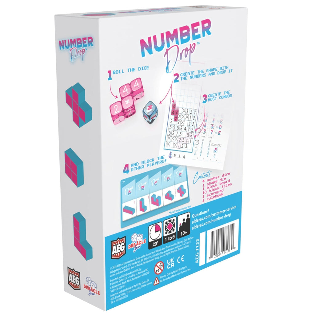 Number Drop Retro Edition Roll & Write Strategy Game
